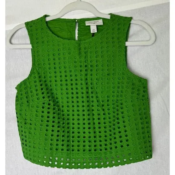 NWT GREEN Kate Spade New York x Target Women's Eyelet Shell Tank Top XXS - Picture 10 of 14